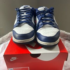 Nike Men's Blue and White Dunks
